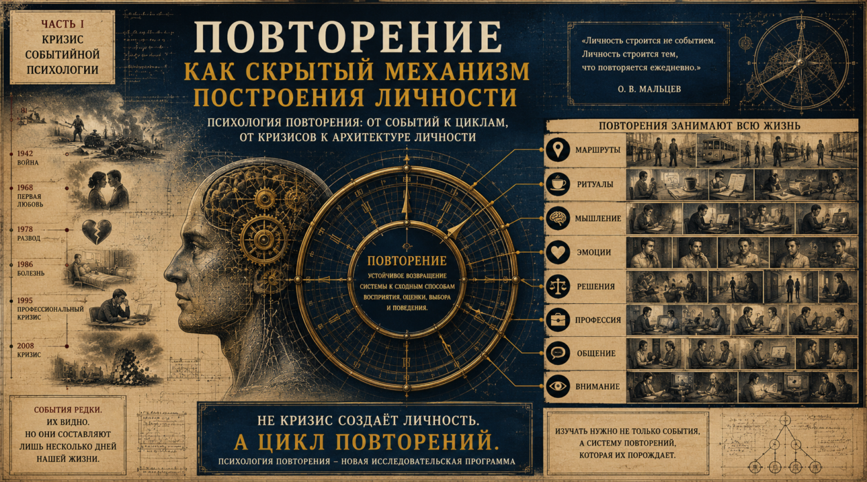 Повторение как скрытый механизм построения личности. Кризис событийной психологии. Часть I
